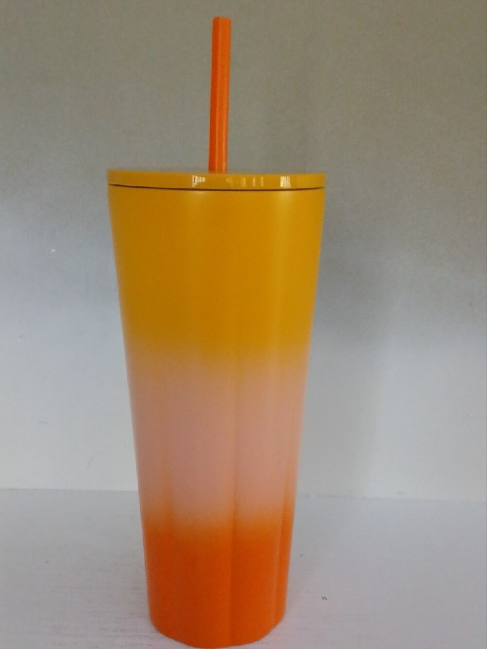 Starbucks Yellow Pink Orange Ombre Stainless Tumbler with Orange Straw - Picture 2 of 2
